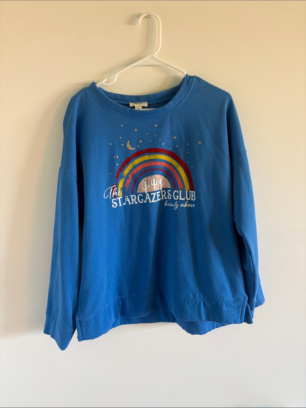 Style & Co. Blue 'Stargazers Club' Rainbow Graphic Sweatshirt